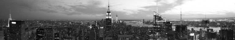 new york city skyline in black and white